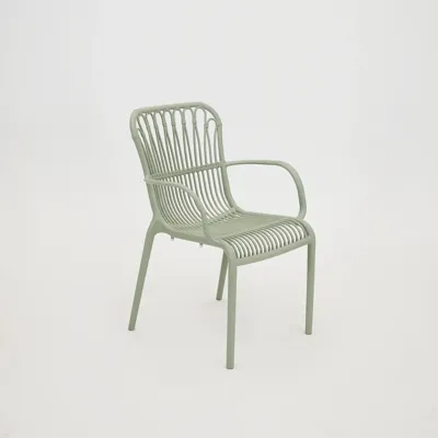 Vita Madrid diningstoel stapelbaar vergrijsd groen Vita Madrid diningstoel stapelbaar vergrijsd groen