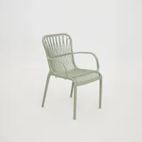 Vita Madrid diningstoel stapelbaar vergrijsd groen