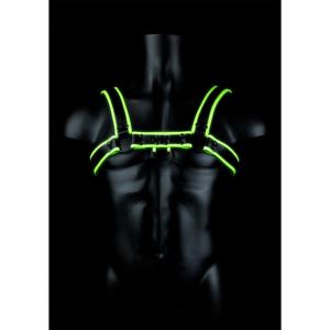 Ouch! by Shots Chest Bulldog Harness - Glow in the Dark - L/XL