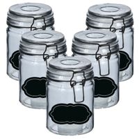 Weckpot/inmaakpot - 10x - 250 ml - glas - met beugelsluiting - incl. etiketten