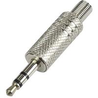 TRU Components 595197 jack connector 3,5 mm stekker, recht aantal polen (num): 3 stereo zilver