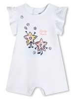 Kenzo Kids grenouillère en coton à imprimé graphique - Blanc