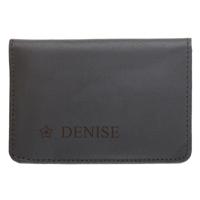 Leren pasjeshouder graveren - Zwart