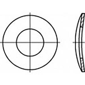 TOOLCRAFT TO-6854517 Veerschijf Binnendiameter: 4 mm DIN 137 Verenstaal Verzinkt 1000 stuk(s)