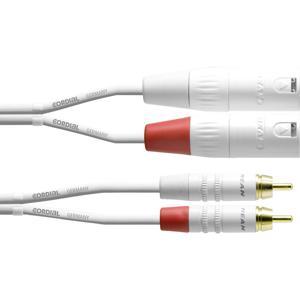 Cordial CFU 1,5 MC-SNOW Audio Adapterkabel [2x XLR-stekker - 2x Cinch-stekker] 1.50 m Wit