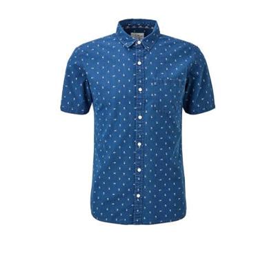 Q/S designed by slim fit overhemd met all over print lichtblauw Q/S designed by slim fit overhemd met all over print lichtblauw