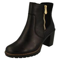 Rieker Womens Y2557-00 Cristallino enkellaarzen met blokhak, Zwart, 38 EU
