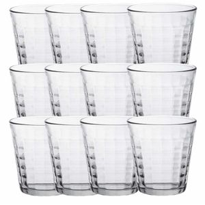 12x Drinkglazen/waterglazen transparant 275 ml Prisme