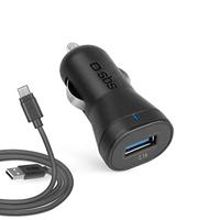 SBS 2100 mAh autolader met 2,1 A USB-uitgang en USB-kabel – 100 cm micro-USB-kabel meegeleverd.