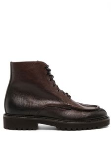 Doucal's pebbled leather ankle boots - Marron