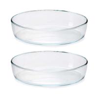 Ovenschaal van borosilicaat glas - 2x - ovaal - 1.5 Liter - 26 x 18 x 6 cm