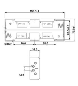 Goobay 10872 Batterijhouder 6 D (mono) Drukknopaansluiting (l x b x h) 195 x 73.5 x 32.8 mm