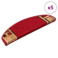 Trapmatten zelfklevend 5 st 65x21x4 cm rood