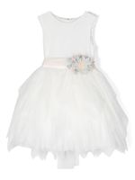 Mimilù robe en tulle à détail de broche - Blanc