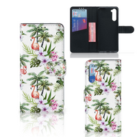 OnePlus Nord Telefoonhoesje met Pasjes Flamingo Palms - thumbnail