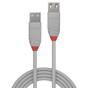 Lindy Anthra Line USB-kabel 1 m USB A Mannelijk Vrouwelijk Grijs