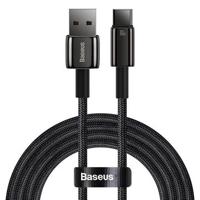 Baseus Tungsten Gold USB-A / USB-C kabel - 1m, 100W - Zwart - thumbnail