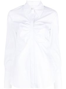 Genny chemise boutonnée à fronces - Blanc