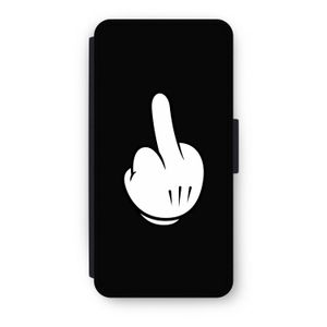 Middle finger black: iPhone 7 Flip Hoesje