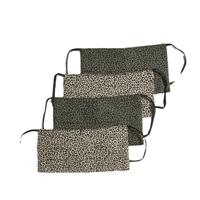 anytime panterprint mondkapje - set van 4 beige/groen