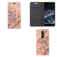 Nokia 5.1 (2018) Standcase Marmer Oranje - thumbnail