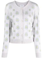 Barrie floral-embroidered cardigan - Gris