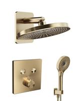 Blaufoss Smartbox Switch-line thermostatische kraan Inbouw regendoucheset met regendouchekop 25 cm brushed champagne gold