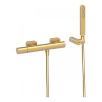 Douchekraan Tres Loft | Opbouw | Mengkraan | 1-weg | hoh 15 cm | 1-knop | Rond | 24k Goud mat - thumbnail