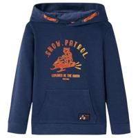 Kindertrui met capuchon 116 gemêleerd marineblauw en oranje, kinderkleding, vest voor jongens, meisjeskleding, kinderkled, jongenskleding