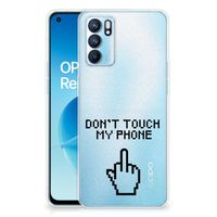 OPPO Reno 6 5G Silicone-hoesje Finger Don't Touch My Phone