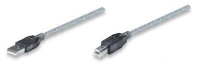 Manhattan USB 11 m USB-kabel USB 2.0 USB A USB B Zilver