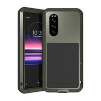 Love Mei Krachtige Sony Xperia 5 Hybrid Case - Legergroen