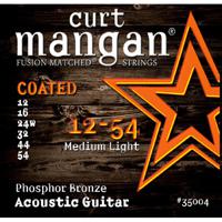 Curt Mangan Phosphor Bronze Coated 12-54 snarenset voor staalsnarige akoestische gitaar