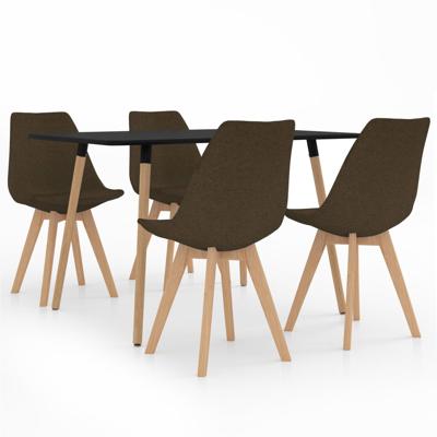 vidaXL 5-delige Eethoek bruin