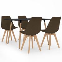 vidaXL 5-delige Eethoek bruin