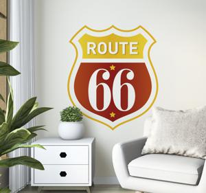 Muursticker woonkamer retro logo Route 66