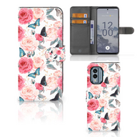 Nokia X30 Hoesje Butterfly Roses - thumbnail