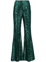 Elie Saab pantalon évasé à paillettes - Vert