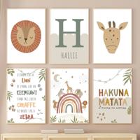 Posters - HAKUNA MATATA / gepersonaliseerd / Set van 6 - thumbnail