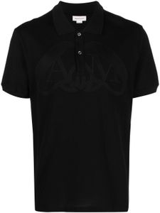 Alexander McQueen polo à logo brodé - Noir