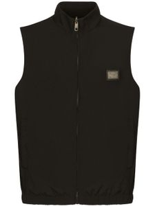 Dolce & Gabbana gilet réversible à plaque logo - Noir