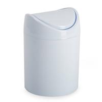 Plasticforte Mini prullenbakje - wit - kunststof - met klepdeksel - keuken aanrecht model - 1,4 Liter - 12 x 17 cm - Pru