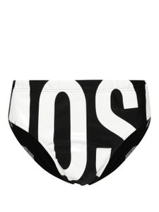 Moschino slip de bain à logo imprimé - Noir