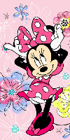 Minnie Mouse strandlaken flowers 70 x 140 cm roze - thumbnail