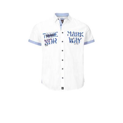 Jan Vanderstorm overhemd Plus Size JARIK wit/lichtblauw Jan Vanderstorm overhemd Plus Size JARIK wit/lichtblauw