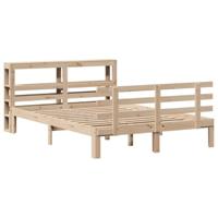 vidaXL Bedframe met hoofdbord massief grenenhout 150x200 cm
