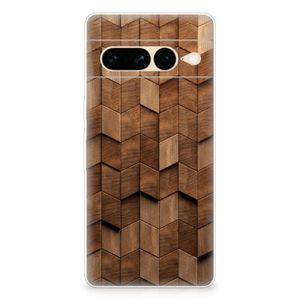 Bumper Hoesje voor Google Pixel 7 Pro Wooden Cubes