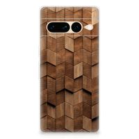 Bumper Hoesje voor Google Pixel 7 Pro Wooden Cubes - thumbnail