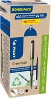 Pilot Greenball roller, medium punt, 10 rollers + 10 vullingen, medium, zwart