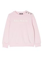 Balmain Kids sweat à logo brodé - Rose